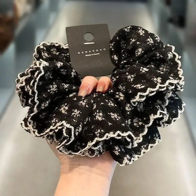 Leopard Print Hair Scrunchie – Large Elastic Retro Hair Tie