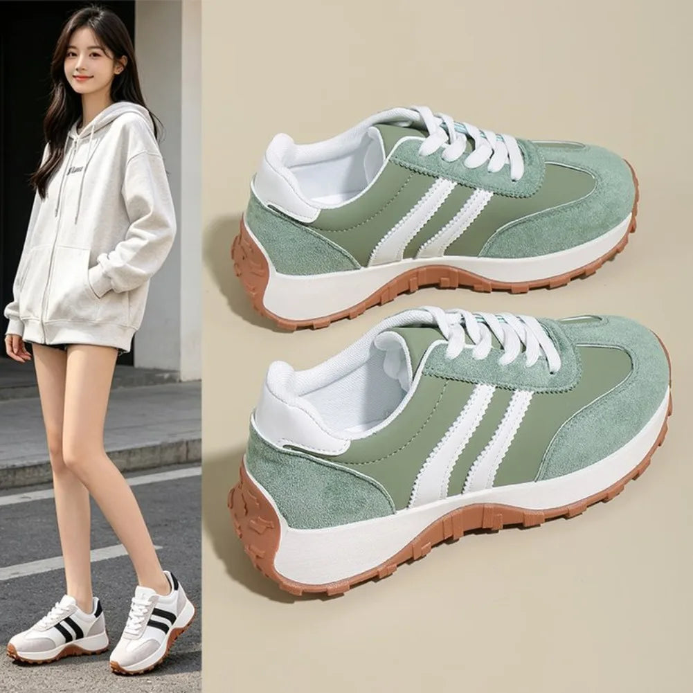 Women's Retro Suede Lace-Up Sneakers | Lightweight Casual Trainers Women's Casual Sneakers Axl