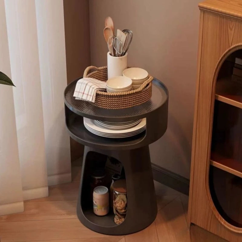 Vintage Round Side Table – Tempered Glass & Metal | Nordic Style Round Side Table Axl