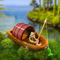 Floating Fisherman Mini Boat Aquarium Decoration | Fish Tank Decor Aquarium Decoration Axl A2