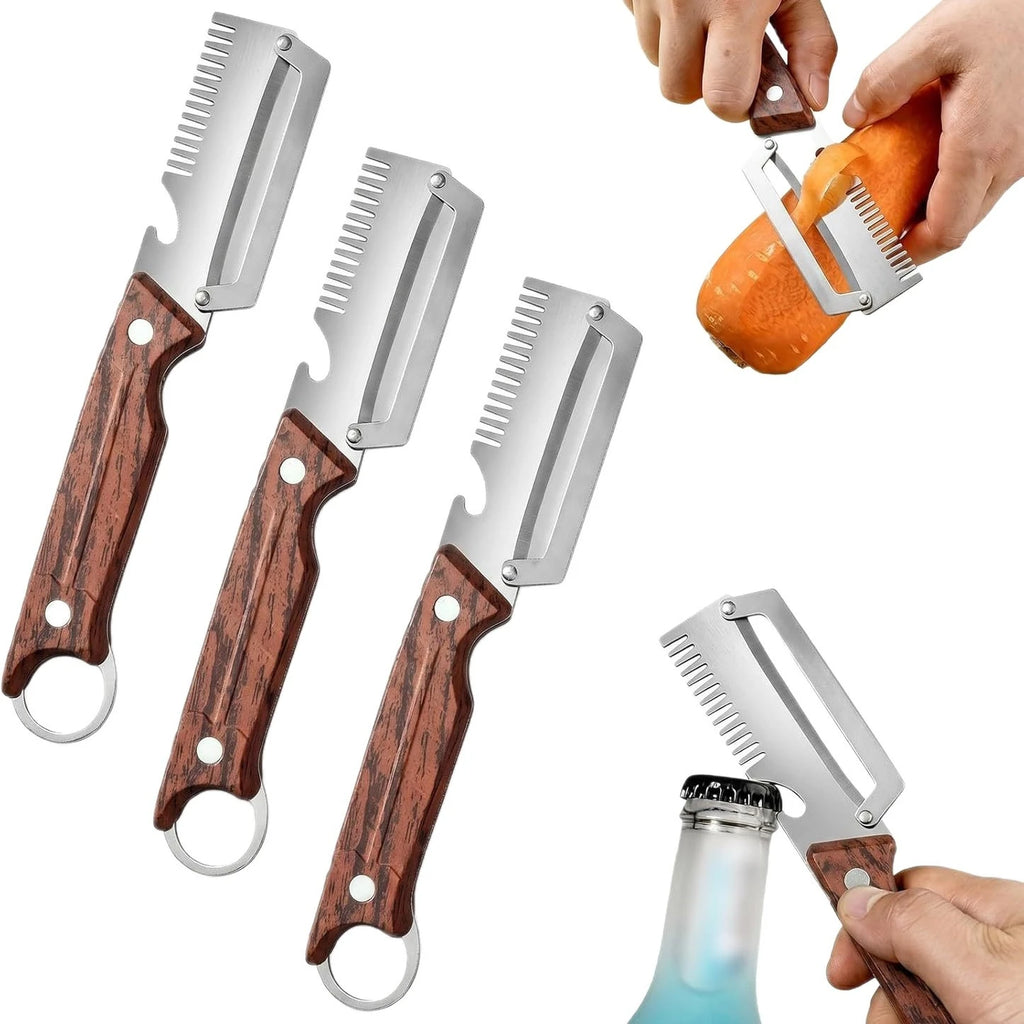 2-Pack Vegetable Peeler – Stainless Steel & Wooden Handle Vegetable Peeler Set Axl
