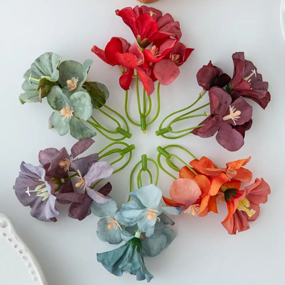 Silk Artificial Hydrangea Flower Heads 5/10 Pcs – Wedding Decor Artificial Silk Flowers Axl