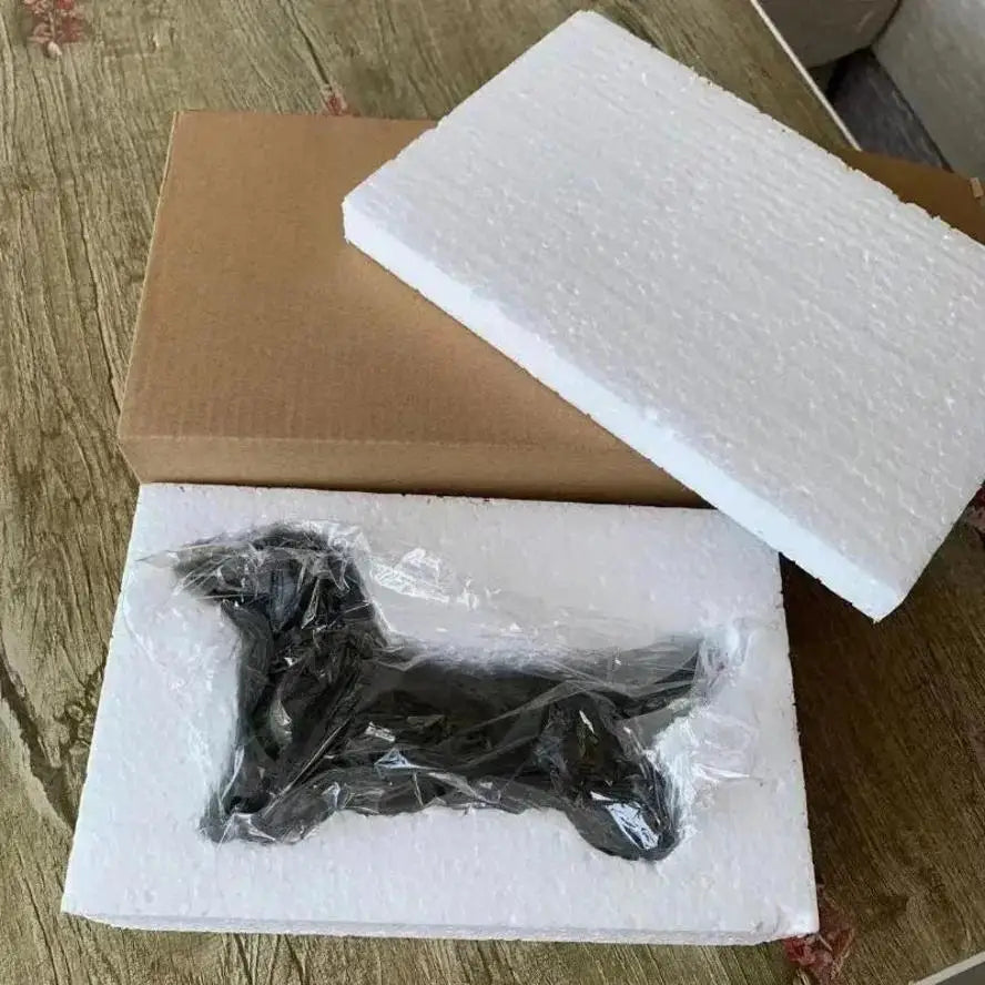 Resin Dachshund Figurine – Black Dog Garden Sculpture Ornament Resin Dog Figurine Axl