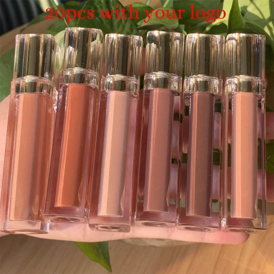 Vegan Waterproof Lip Gloss | Private Label Liquid Lipstick Lip Gloss Axl 20pcs with logo