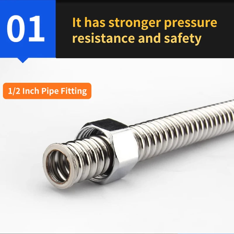 DN15 ½" 304 Stainless Steel Bellows High-Pressure Flex Hose Flexible Plumbing Hose Axl