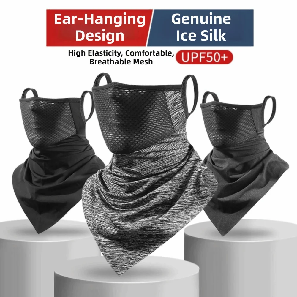 Ice Silk Face Cover – Breathable UV Scarf with Ear Hooks UV Face Scarf Axl