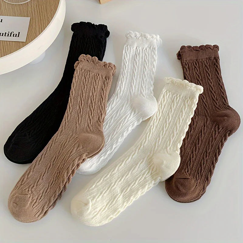 5-Pack Kawaii Expression Printed Ankle Socks for Women Novelty Ankle Socks Axl Blue One Size