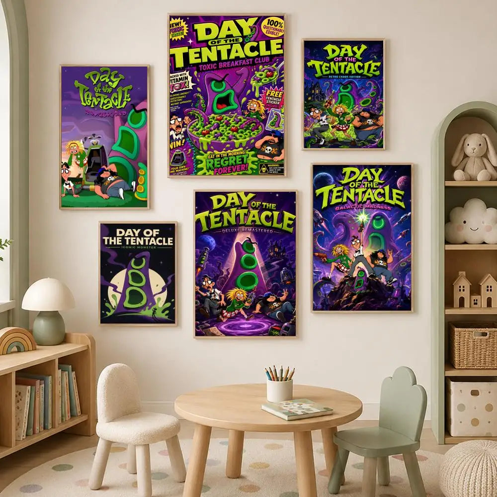 Day of the Tentacle HD PVC Self-Stick Wall Art Poster Wall Art Poster Axl