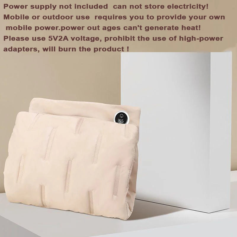 USB Electric Heated Hand Warmer Bag | 3 Heat Settings, 50W Heated Hand Warmer Axl