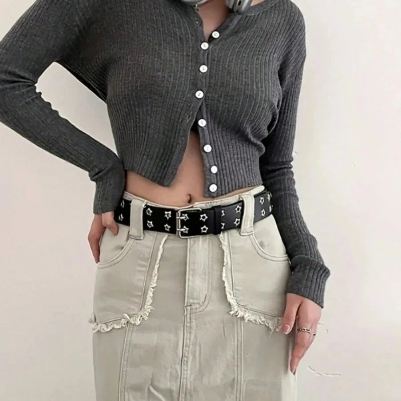 Women's Punk Hollow Out Star Belt – PU Fashion Waist Belt Fashion Belt Axl
