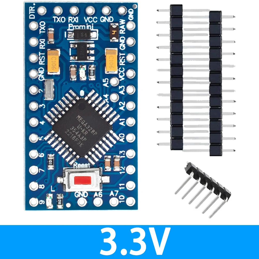 Pro Mini ATMEGA328P 5V/16MHz & 3.3V/8MHz Arduino Board Microcontroller Board Axl Pro Mini 328P-AU 3V3