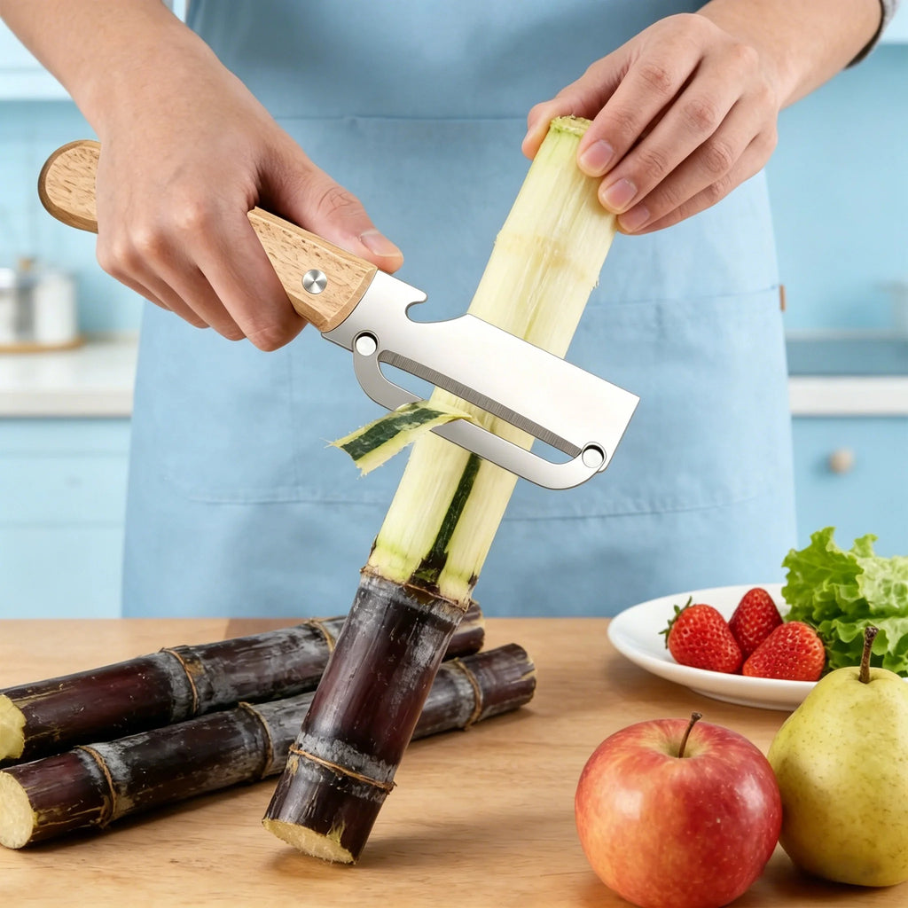 Stainless Steel Vegetable & Fruit Peeler – Sharp Wood Handle Vegetable Peeler Axl