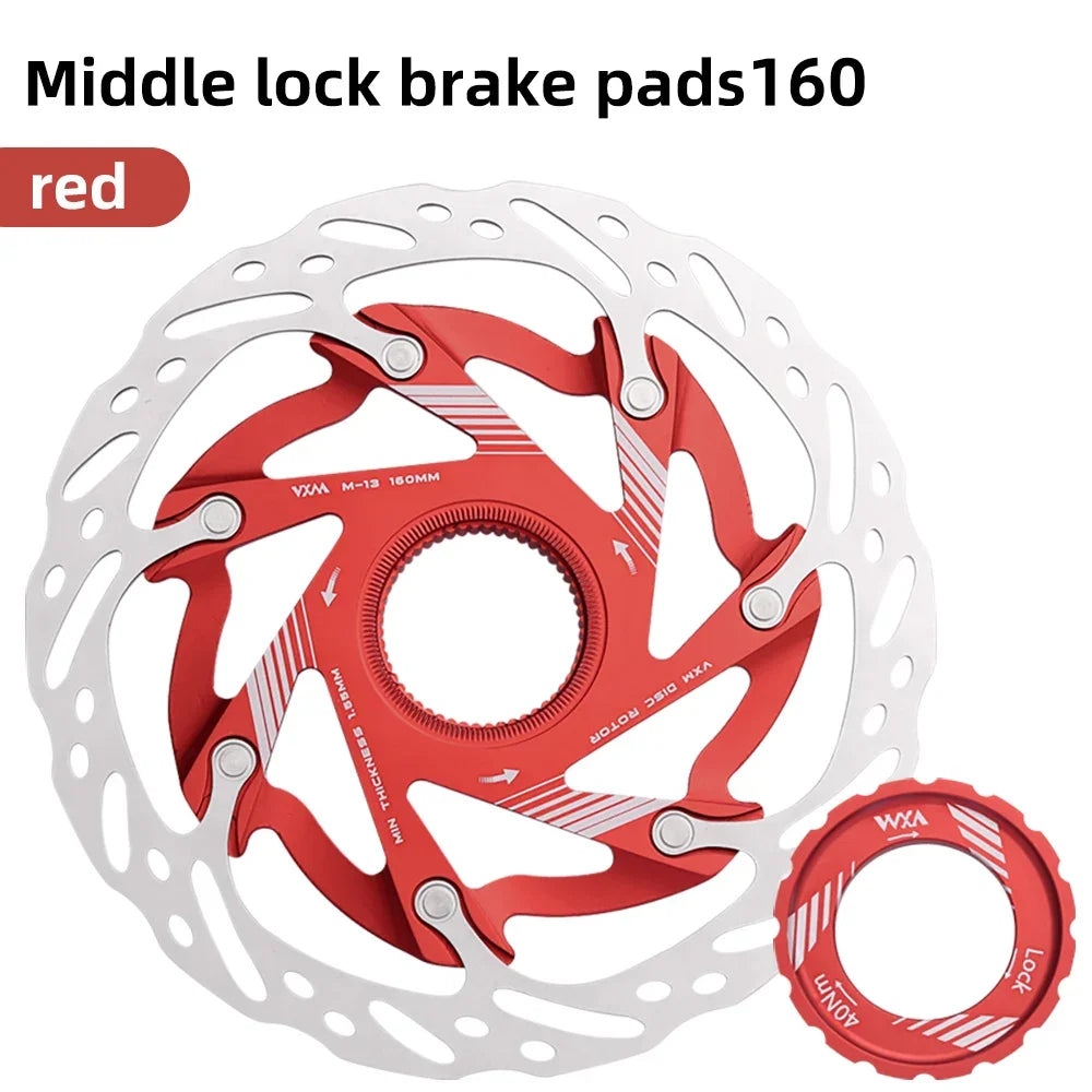 VXM 160mm Center Lock Disc Brake Rotor – CNC Aluminum MTB Disc Brake Rotor Axl Red 160mm