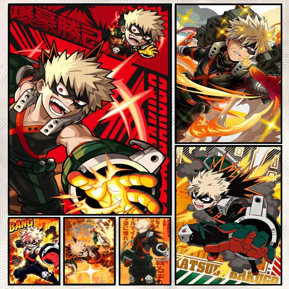 Katsuki Bakugo Self-Stick HD Anime Wall Poster – Waterproof Anime Wall Poster Axl