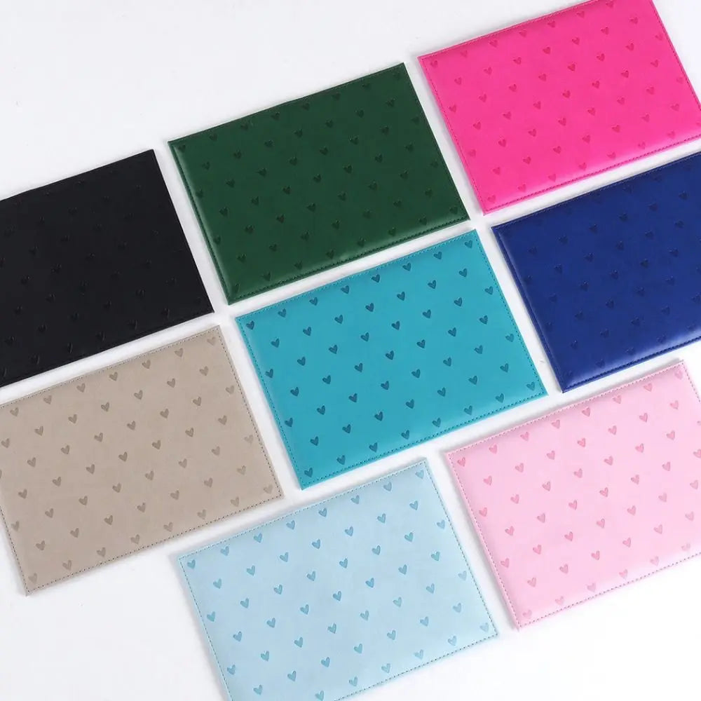 PU Leather Heart Print Passport Holder – Slim Travel Cover Passport Holder Axl