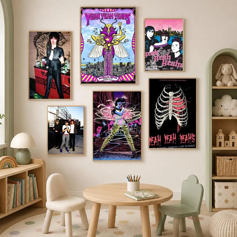 Yeah Yeah Yeahs Poster – Self-Stick HD Waterproof Wall Art Music Wall Poster Axl