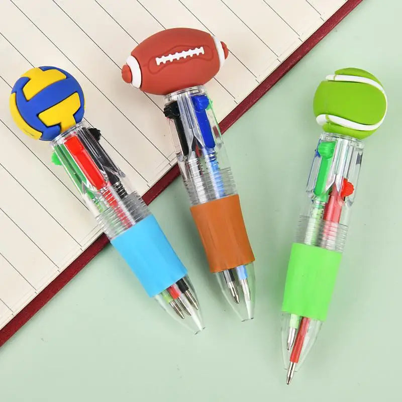 Sports 4-Color Pens 10/20 Pcs – Football Basketball Party Favors Novelty Party Pens Axl
