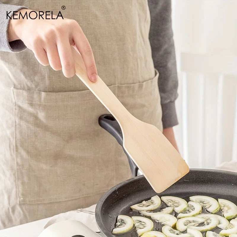 KEMORELA 2-Piece Natural Wooden Spatula Set – Nonstick Safe Wooden Spatula Set Axl
