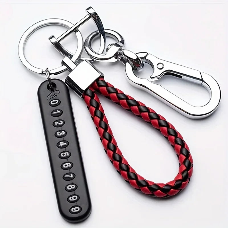 5-Pack Anti-Loss Car Keychain with Phone Number Tag Anti-Loss Keychain Axl