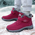 AZGB Unisex Waterproof Winter Snow Boots – Plush Warm Hiking Winter Snow Boots Axl Red 46