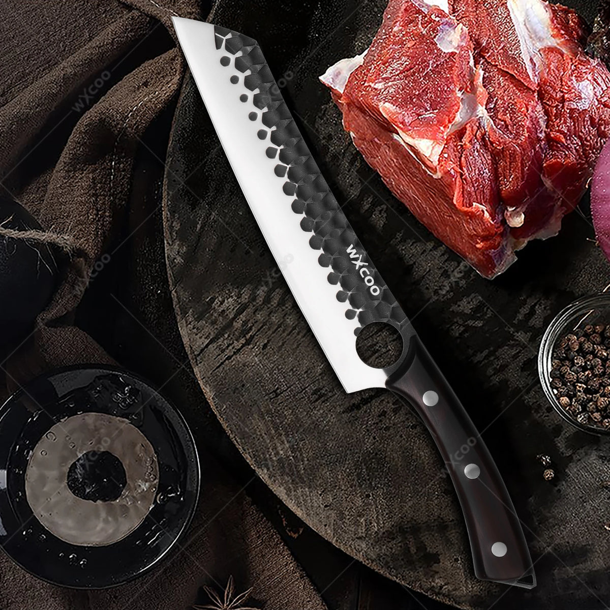 WXCOO Forged Chef's Knife Set – 5Cr15MOV Stainless Steel Kitchen Knife Set Axl