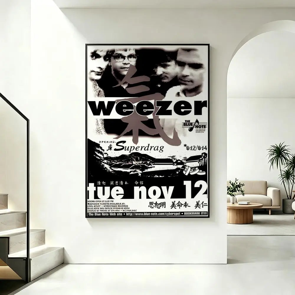 Weezer Band HD Art Poster – Waterproof Sticky Wall Decor Wall Art Poster Axl