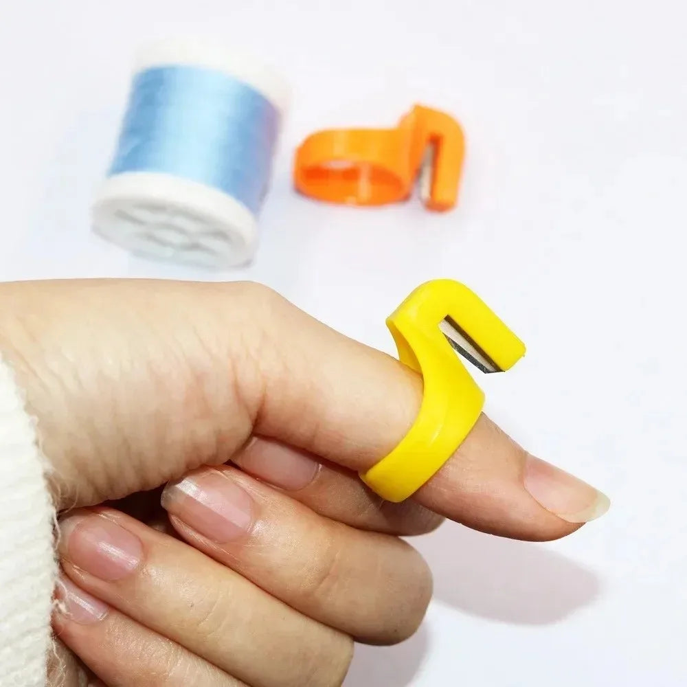 Finger Thimble Thread Cutter Ring – Plastic Sewing Tool 3/10pc Sewing Thimble Tool Axl
