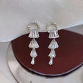 Huitan CZ Tassel Drop Earrings – Crystal Women's Party Jewelry Drop Tassel Earrings Axl E2616