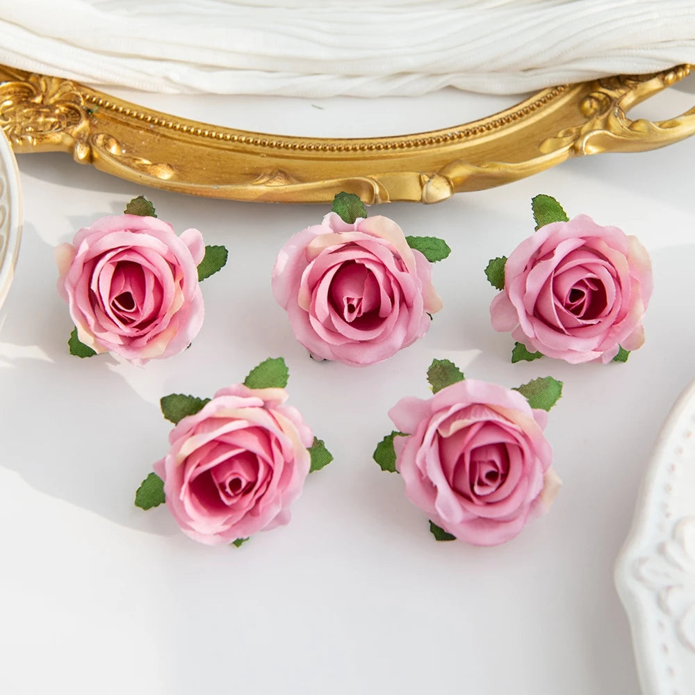 Silk Artificial Rose Heads – Wedding, Wreath & DIY Décor Artificial Silk Flowers Axl Deep Pink 40 pcs
