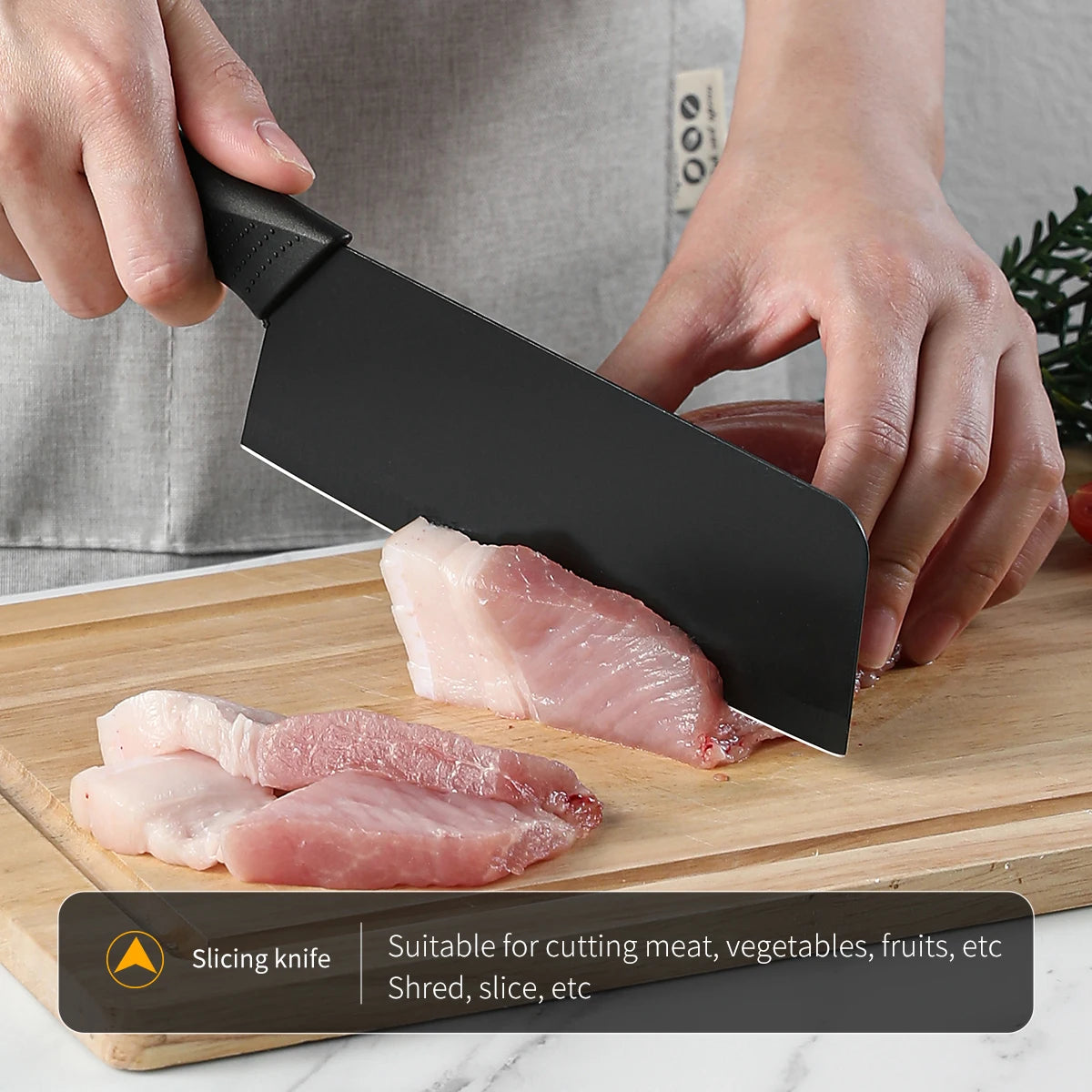 SHENJIU 3/5-Piece Black Stainless Steel Kitchen Knife Set Kitchen Knife Set Axl