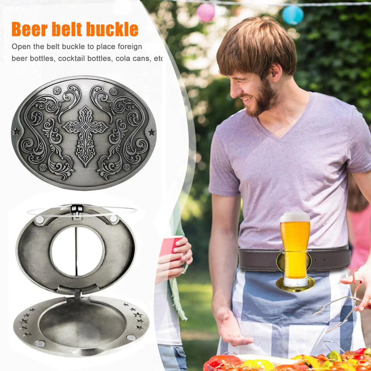 Beer Bottle Belt Clip Holder – Antique Bronze Metal Holster Bottle Belt Holster Axl