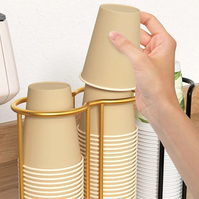 Desktop Paper Cup Holder – Iron Dispenser & Storage Rack Cup Holder Rack Axl