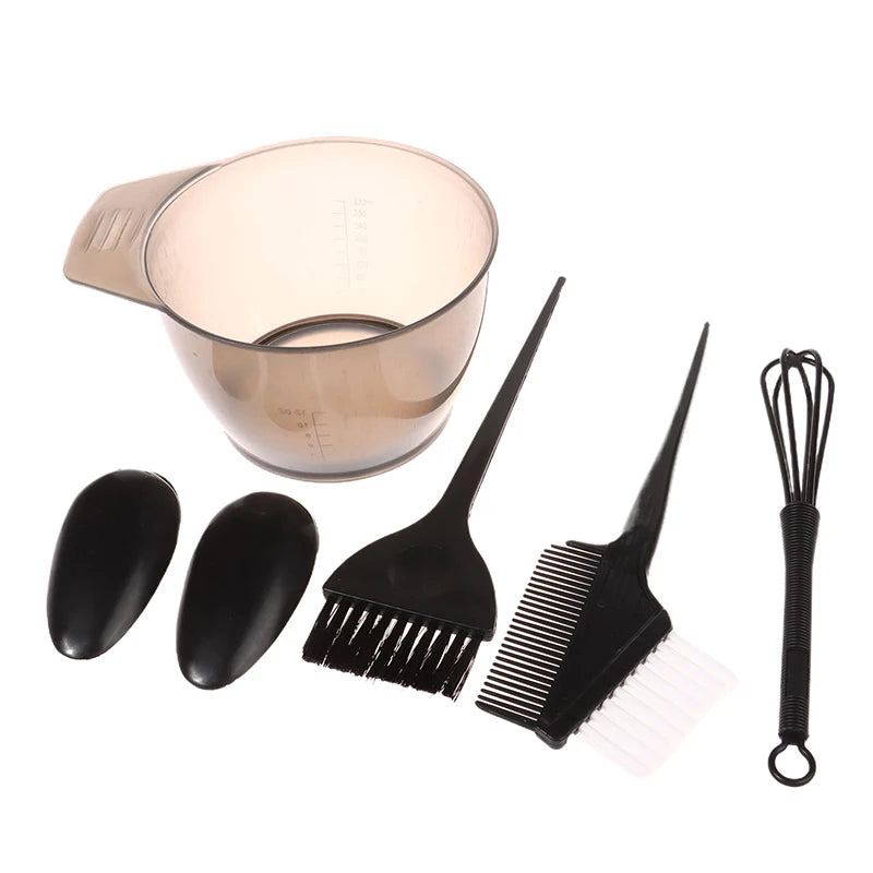 Hair Dye Brush & Bowl Set with Ear Caps & Mixing Rod – 6 Pc Hair Coloring Kit Axl one set