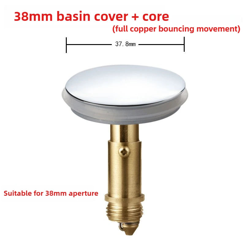 Pure Copper Bounce Drain Filter – Press Type Wash Basin Cover Drain Filter Cover Axl D