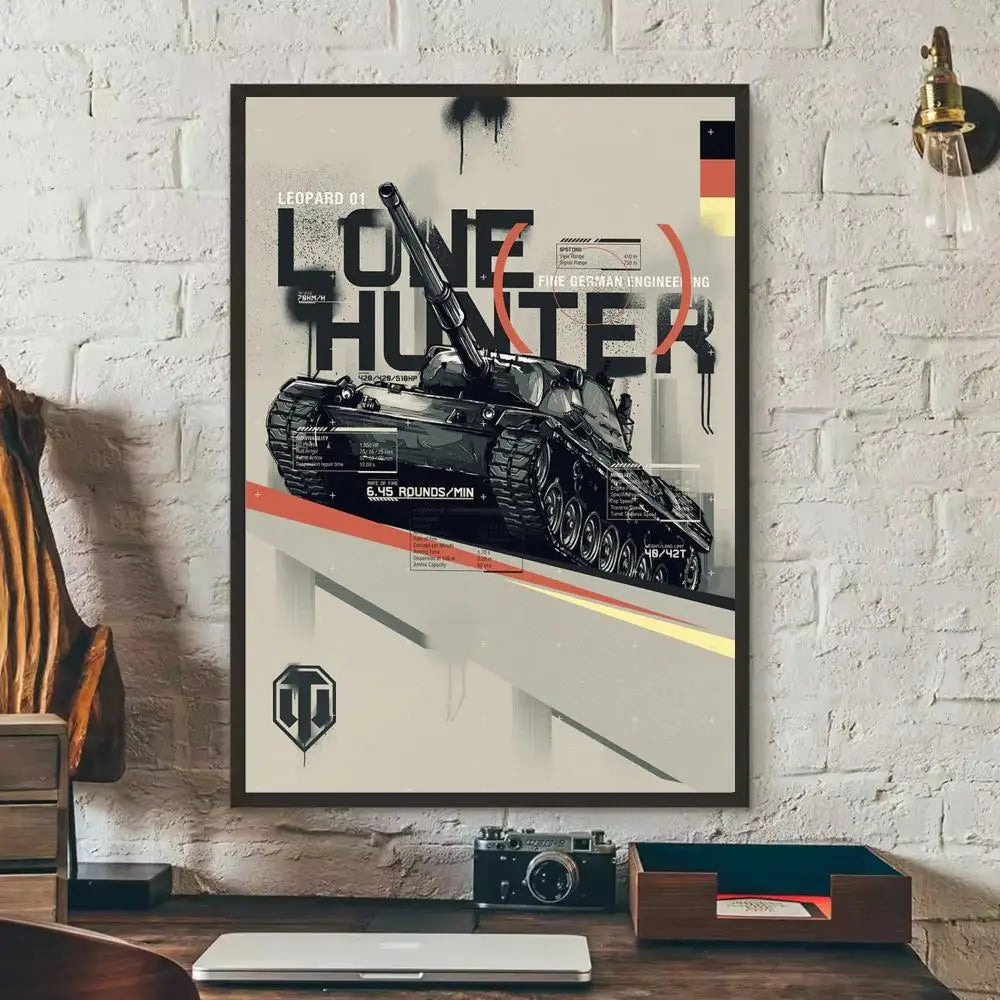 World of Tanks Game Wall Poster Removable Sticker Mural Decal Wall Sticker Mural Axl Black14 21X30cmNoframe