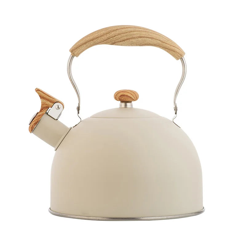 KEMORELA 2.5L Stainless Steel Whistle Kettle – All Stovetops Stovetop Whistle Kettle Axl Beige-1 2.5L
