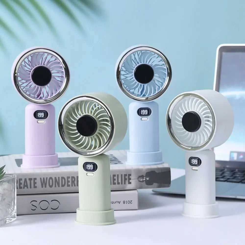 Digital Display Mini USB Rechargeable Portable Fan – Compact Portable Mini Fan Axl