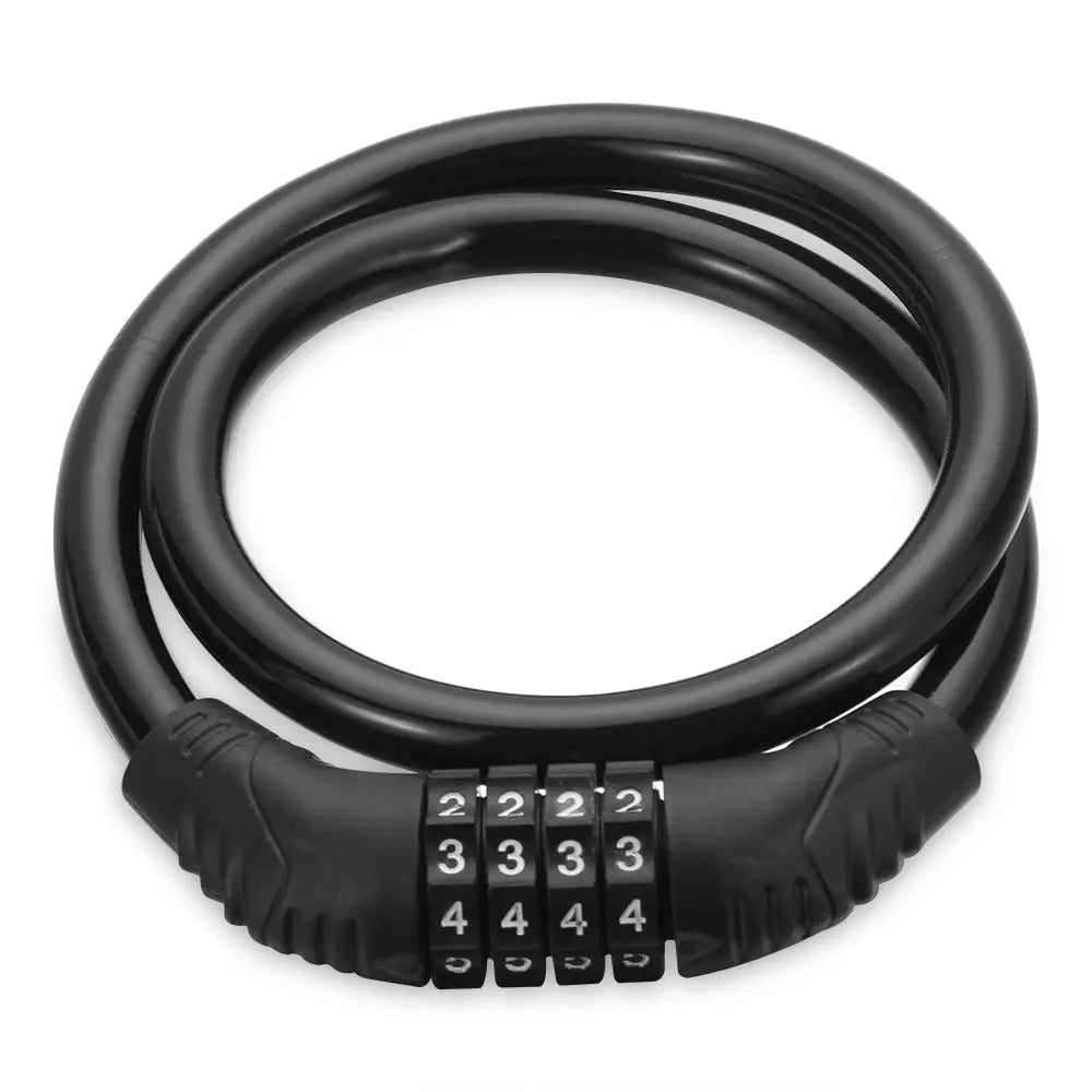 60cm Steel Cable Bike Lock – 4-Digit Combination Padlock Bicycle Cable Lock Axl
