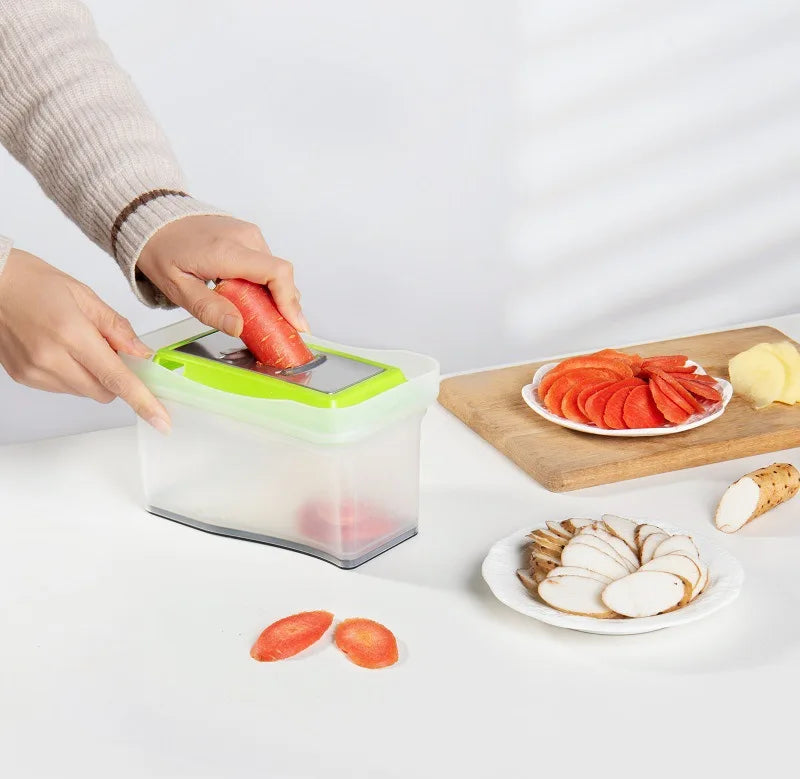 3-in-1 Manual Vegetable Chopper Grater & Slicer with Container Vegetable Grater Slicer Axl
