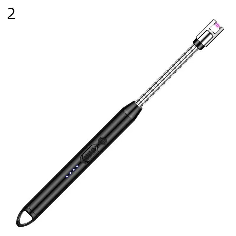 Retractable 100cm USB Arc Lighter – Windproof BBQ & Kitchen Igniter Electric Arc Lighter Axl Black 2