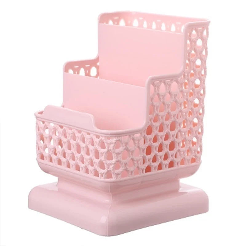 Desktop Plastic Organizer Box – Cosmetics, Jewelry & Stationery Desktop Storage Organizer Axl THH2119-Pink