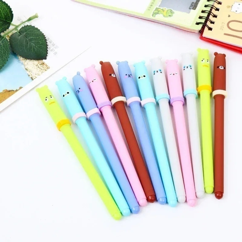 6-Piece Kawaii Animal Gel Pen Set – Cute Korean Stationery Gift Kawaii Gel Pen Set Axl