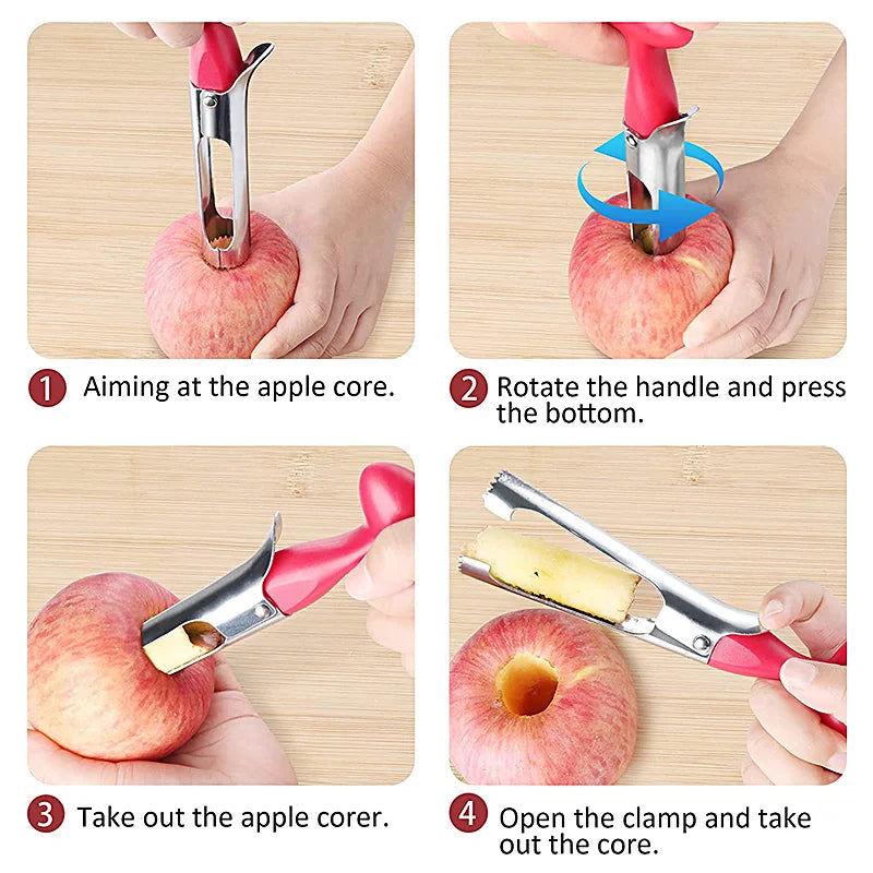 PGY Stainless Steel Apple Corer & Pear Core Remover Tool Fruit Corer Tool Axl