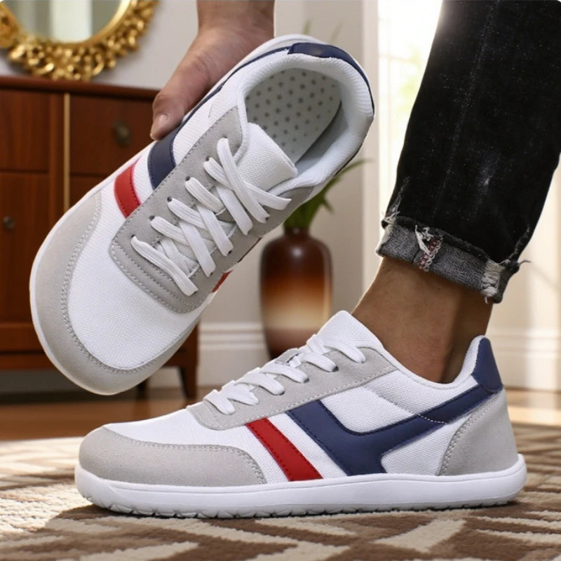 ZULIWAGN Barefoot Wide Toe Sneakers – Unisex Walking Shoes Barefoot Sneakers Axl White Blue 39