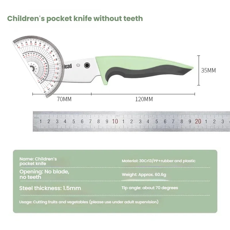 Kids' Safety Kitchen Knife – Toddler Fruit & Veggie Cutter Kids Safety Knife Axl