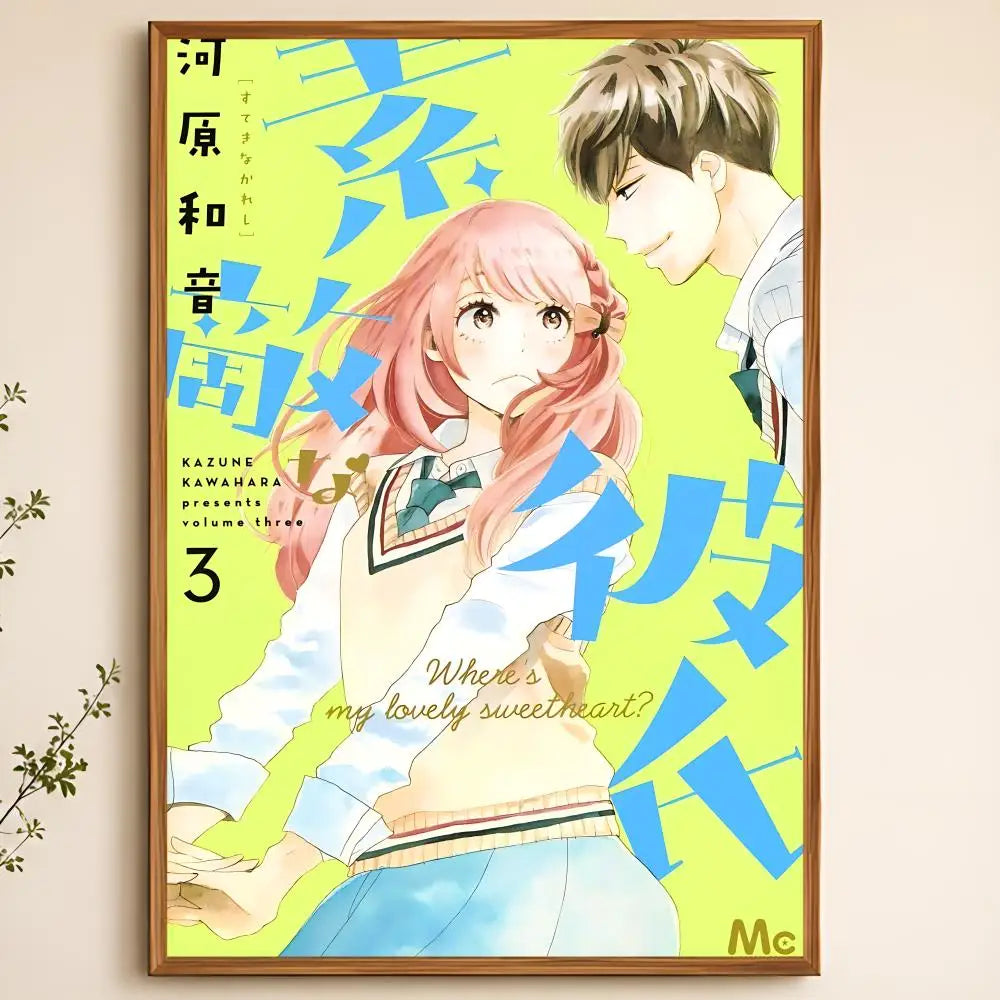 Suteki na Kareshi Anime Poster – HD Self-Adhesive Wall Art Anime Wall Poster Axl White01 15X20cmNoframe