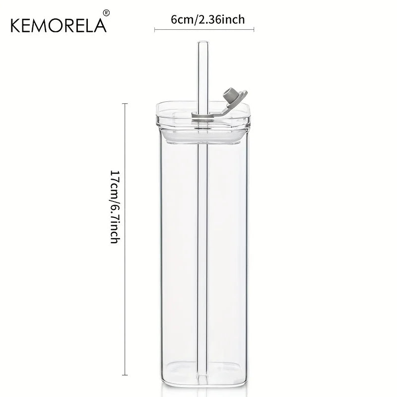 Modern Square Tumbler Glasses – Highball & Cocktail Set with Straws Cocktail Glass Set Axl