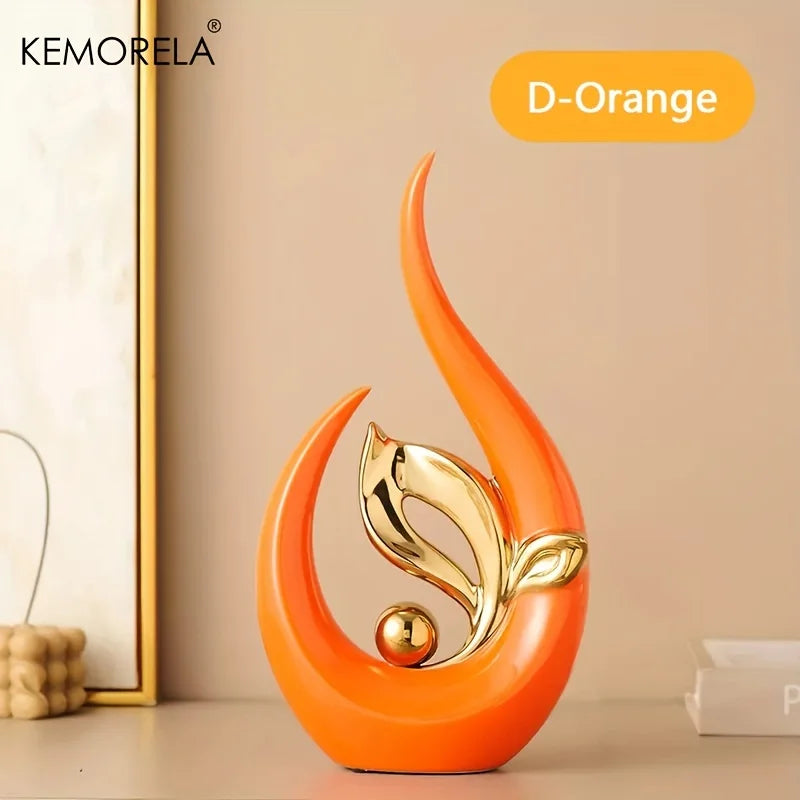 Nordic Ceramic Sculpture – Luxury Home & Office Décor | KEMORELA Ceramic Sculpture Axl D-Orange