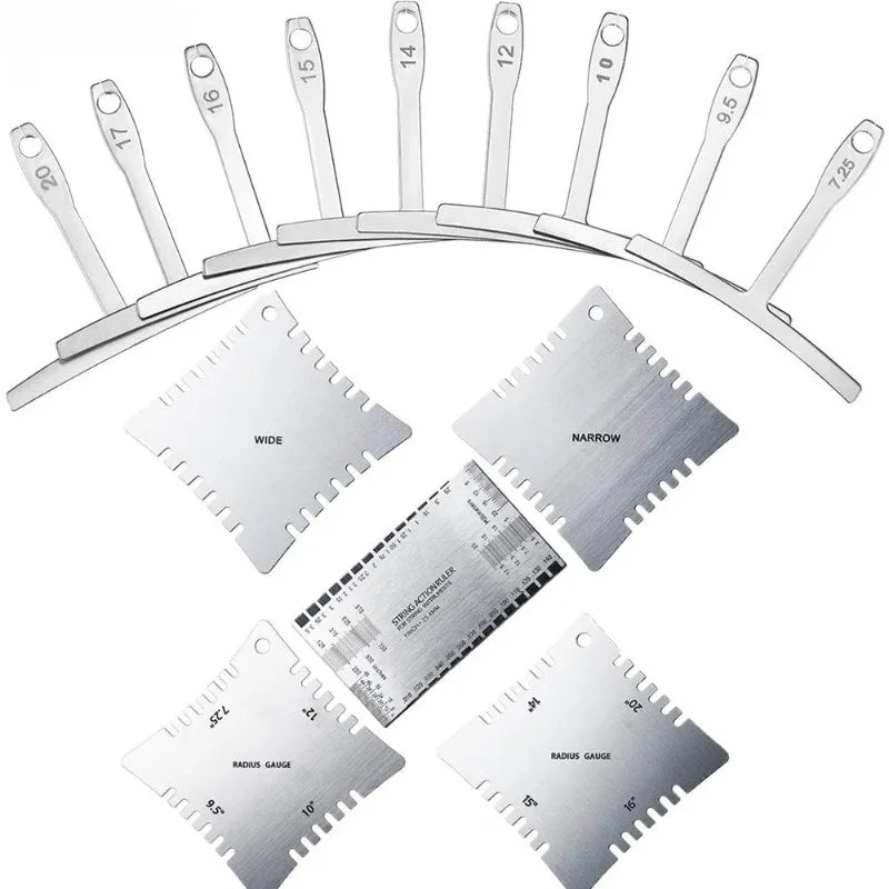 14-Piece Guitar Luthier Tool Kit – String Action & Radius Gauge Set Guitar Luthier Tool Kit Axl