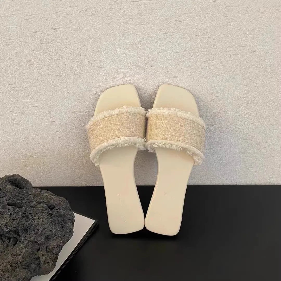 Women's Open-Toe Flat Slides – Summer Beach Sandals Flat Slide Sandals Axl